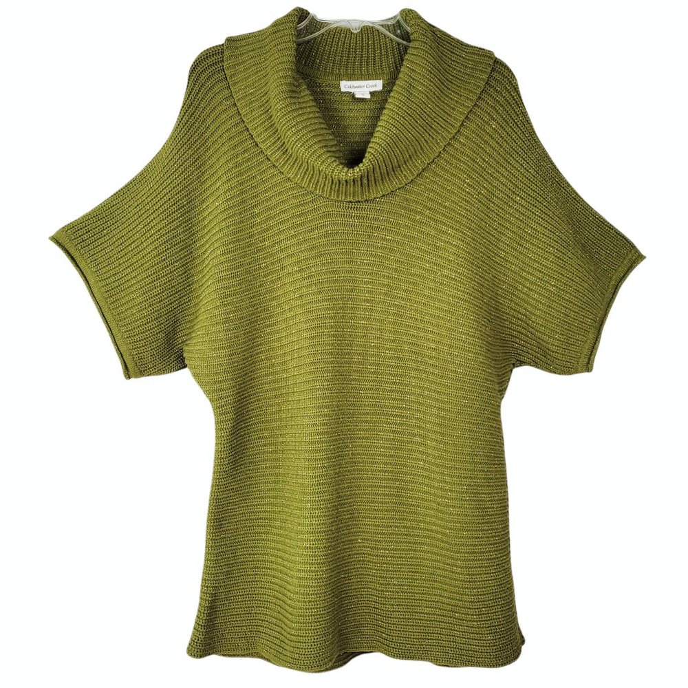 Coldwater Creek XL 16 Cowl Neck Sweater Green